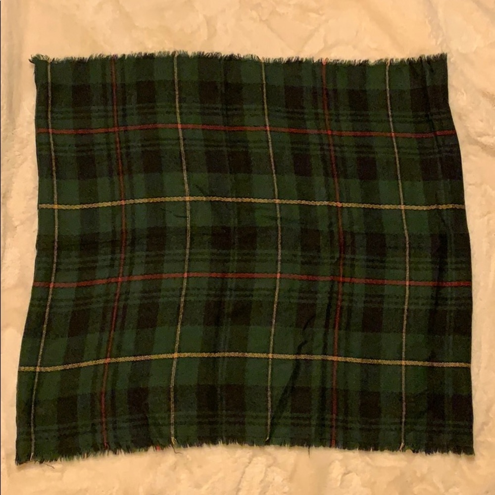 Grey and red plaid scarf